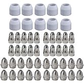 PLASMARGON Plasma Cutter Consumables 50PCS P80 Plasma Cutting Accessories For Pilot Arc Non-touch Plasma Cutter Torch Gun P80 Electrode Nozzle Tip Cup 50PCS