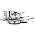 Calphalon 13-Piece Stainless Steel Kitchen Cookware Set with Aluminum Core Stay-Cool Handles and Steamer Insert Silver