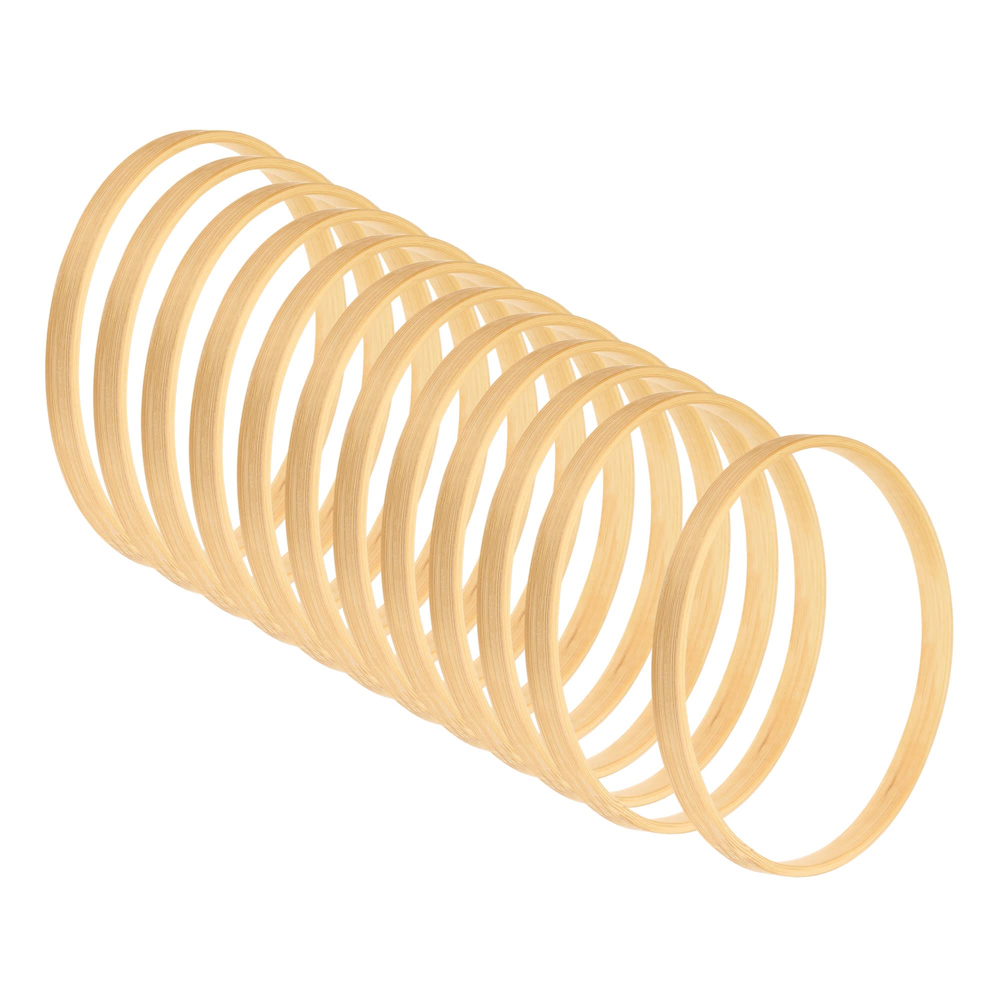 PATIKIL 4.7 Inch Wooden Bamboo Floral Hoop, 12Pack Craft Rings for DIY Wedding Wreath Decor, Dream Catcher and Hanging Crafts