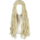 VGbeaty Women Long Blonde Wavy Wig Cosplay 70s Hippie Halloween Party Costume Wig
