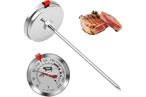 ZJRDYYK Stainless Steel Meat Thermometer, Kitchen Food Thermometer for Cooking Baking Grilling Beef, Poultry, Pork, and Veal