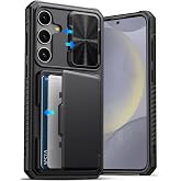 ATATOO for Samsung Galaxy S24+ Plus Case Wallet with Card Holder, Black | Slide Camera Lens Cover, Military Grade Drop Protection, Rugged Protective Silicone Phone Case for Galaxy S24+ Plus 6.7"