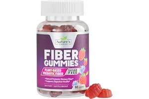 NATURE'S CHOICE Sugar Free Fiber Gummies for Adults, Daily Prebiotic Fiber Supplement & Digestive Health Support - Supports Regularity & Digestive Health, Nature's Plant Based, Non-GMO, Berry Flavor - 60 Gummies