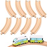 Liliful Pack of 8 Wood Train Track Expansion Packs