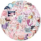 Cute Axolotl Pink Animals Stickers for Kids