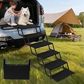 Dog Steps for Car, Truck, SUV, Dog Ramps for Cars with High Traction Surface, Portable Waterproof Dog Stairs for Large Dogs, Supports Up to 200 lbs, 6 Steps