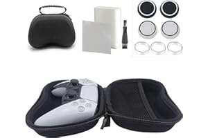 ZHI-NYLLDJS Controller Case For PS5/4,For Xbox One (Series X, S),For Switch1/2 Pro Controller,precision rings&Thumb Grip Caps,Powerful clean Sponge&Cleaning Cloth (Black, 11in1Set)