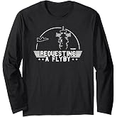 Top Gun Requesting A Flyby Outline Action Movie Long Sleeve T-Shirt