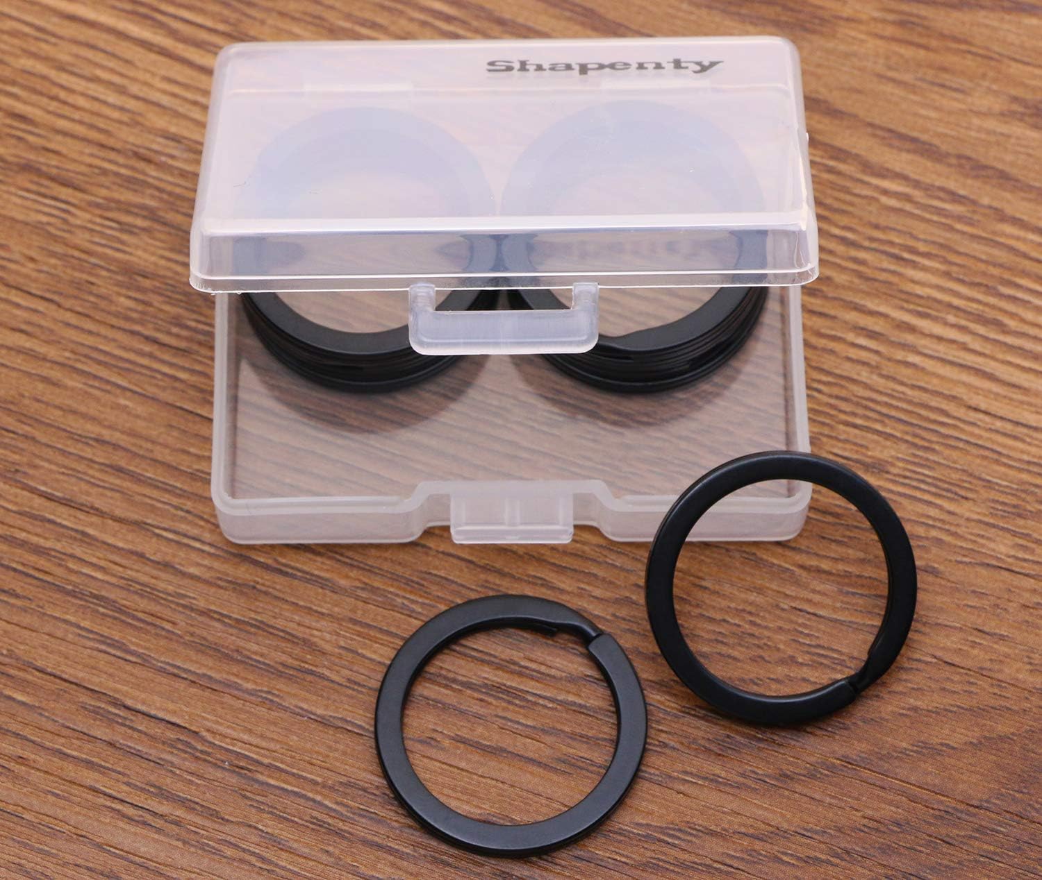 Shapenty 1 Inch/25mm Diameter Metal Flat Split Key Chains Rings for Home Car Keys Attachment (Black,10PCS/Box): Office Products