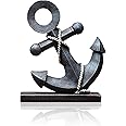 Lependor Home Decor Statue Creative Anchor Rudder Art Decoration Small Crafts Living Room TV Cabinet Office Decoration - Dark Blue Anchor