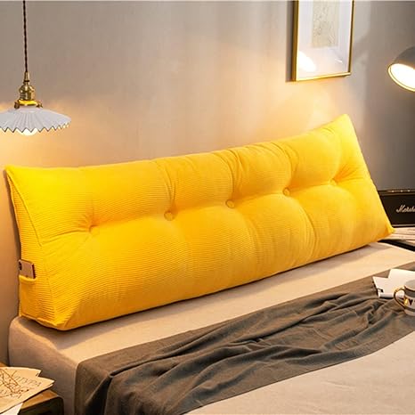 Amazon 背もたれ クッション 腰枕 大きい ソファー ベッド 背もたれクッション ソファ ベッド用 授乳用 ソファークッション 低反発 座椅子 ソファクッション おしゃれ ベルベット インテリア 180 20 50cm 北欧 ベッドの上 イエロー うつぶせ寝 枕 腰枕 オンライン通販
