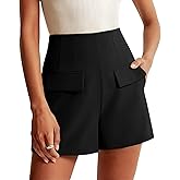 KIRUNDO Shorts for Women Dressy Casual 2026 Summer Elastic High Waisted Wide Leg Suit Tailored Business Work Shorts Pockets