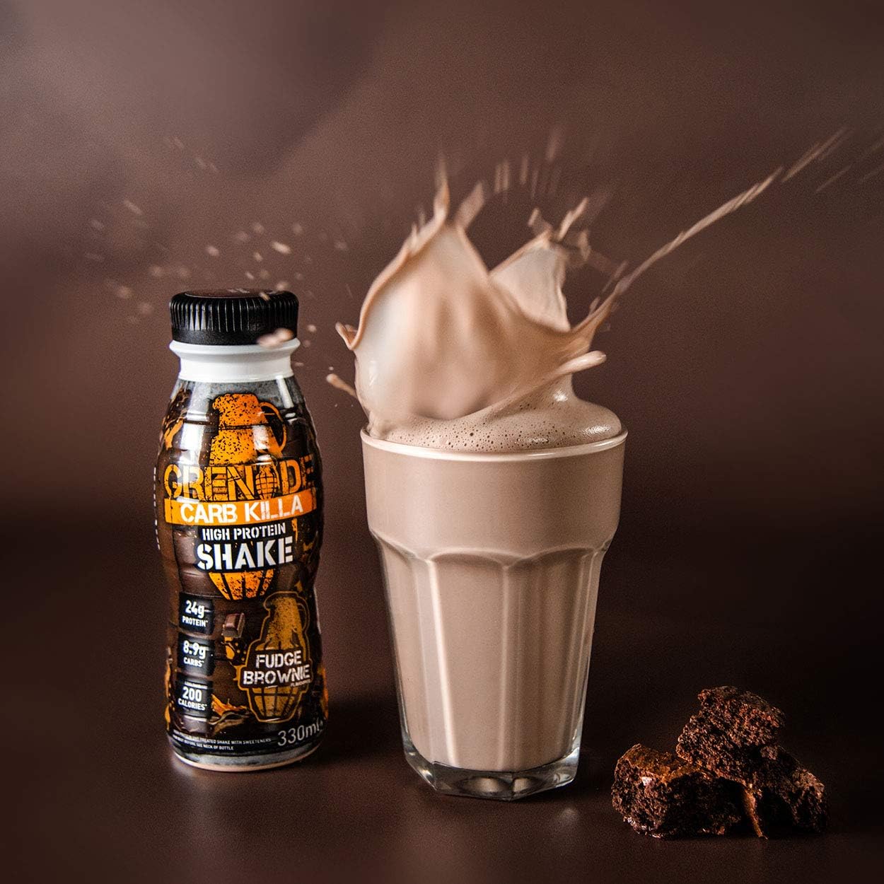 Grenade Fudge Brownie High Protein Shake, 8 x 330 ml - Ready to Drink Milk Protein Shakes with over 24 g Protein per Bottle - Image 5