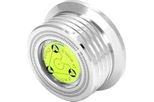 QWORK Record Weight Phono LP Disc Stabilizer, 60HZ Record Weight Stabilizer, with Bubble Leveling (60Hz, Silver)