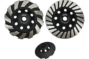 ORIXTREME 4 1/2 Inch Segment & Turbo Diamond Cup Wheel 2pcs for Grinding and Cleaning Surface Stone Concrete Granite Marble Masonry Brick with 5/8-11 Threaded Angle Grinder Wheels Cup