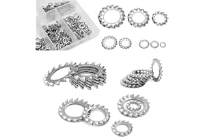 HJYZY 300 pcs Metric 304 Stainless Steel External Star Washer Kit - Included:M2.5 M3 M4 M5 M6 M8 M10 M12