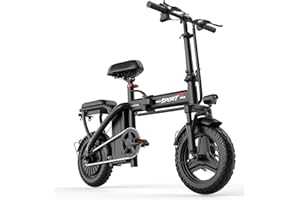 ASKGO Electric Bike for Adults 1200W Peak Motor, 20MPH Folding Electric Bike, 45 Miles Long Range, 14" Mini Ebike Pedal Assist, 48V Removable Battery, Portable Electric Bicycles for Commuter