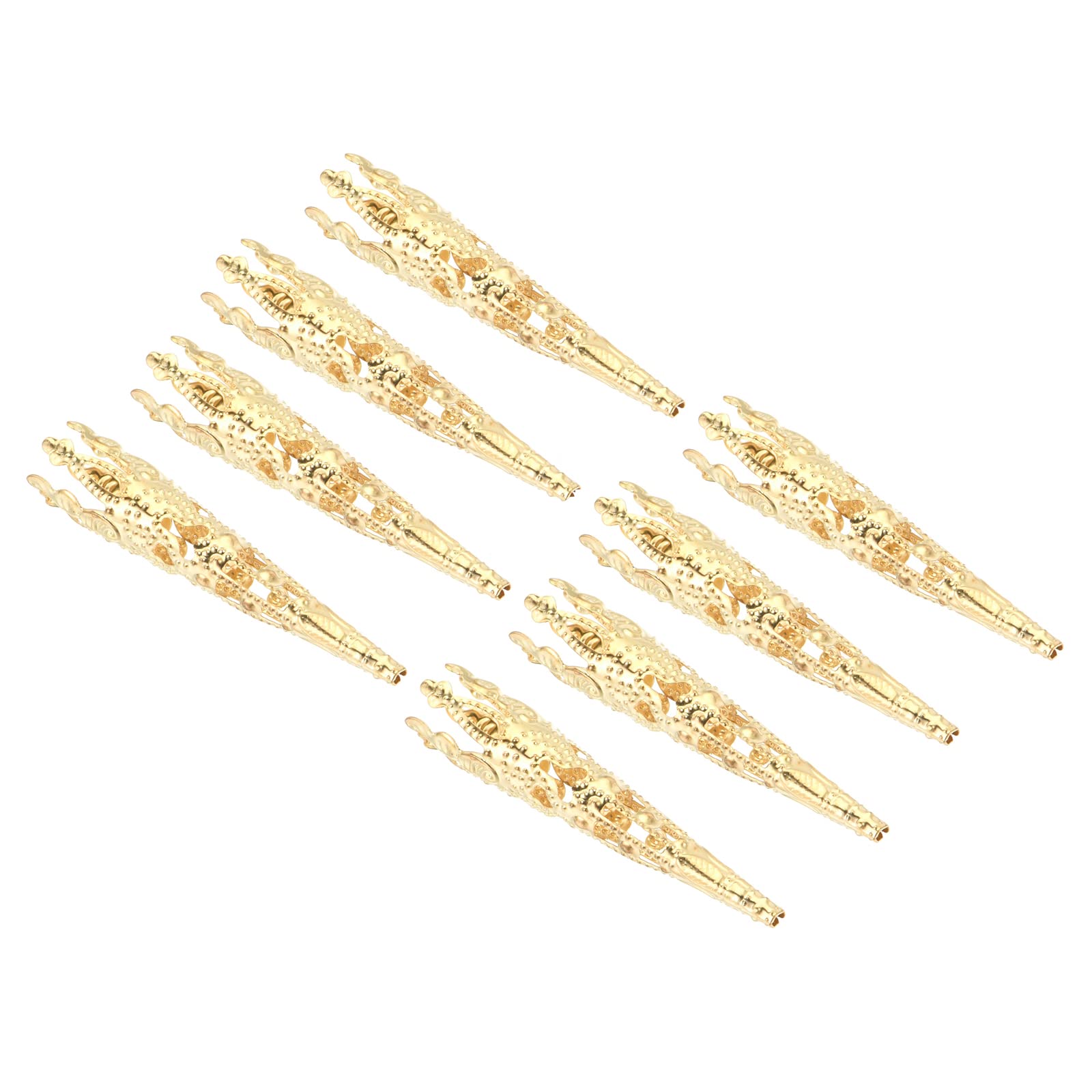 M METERXITY 8 Pack Corsage Decorative Holder - Alloy Brooch Pin Vase, Apply to Weddings Corsage/Parties/DIY Flowers (1.65 Inches, Dark Gold Tone)