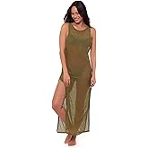 Sports Illustrated Womens Crochet Maxi Dress with Slit