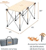 BORA Centipede 2x4 Feet Work Stand Folding Steel Legs CK6S Orange/Black view 2