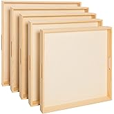 Wooden Nested Serving Trays – Unfinished Square Trays with Cut-Out Handles for Crafts, Serving, Ottomans & Home Décor – Set of 5