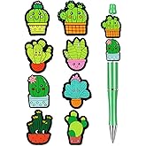 8Pcs Silicone Focal Beads for Pens – Premium Soft, Durable Beads for Custom Pen Making, DIY Craft Projects, and Personalization – Assorted Colors and Designs (Cactus)