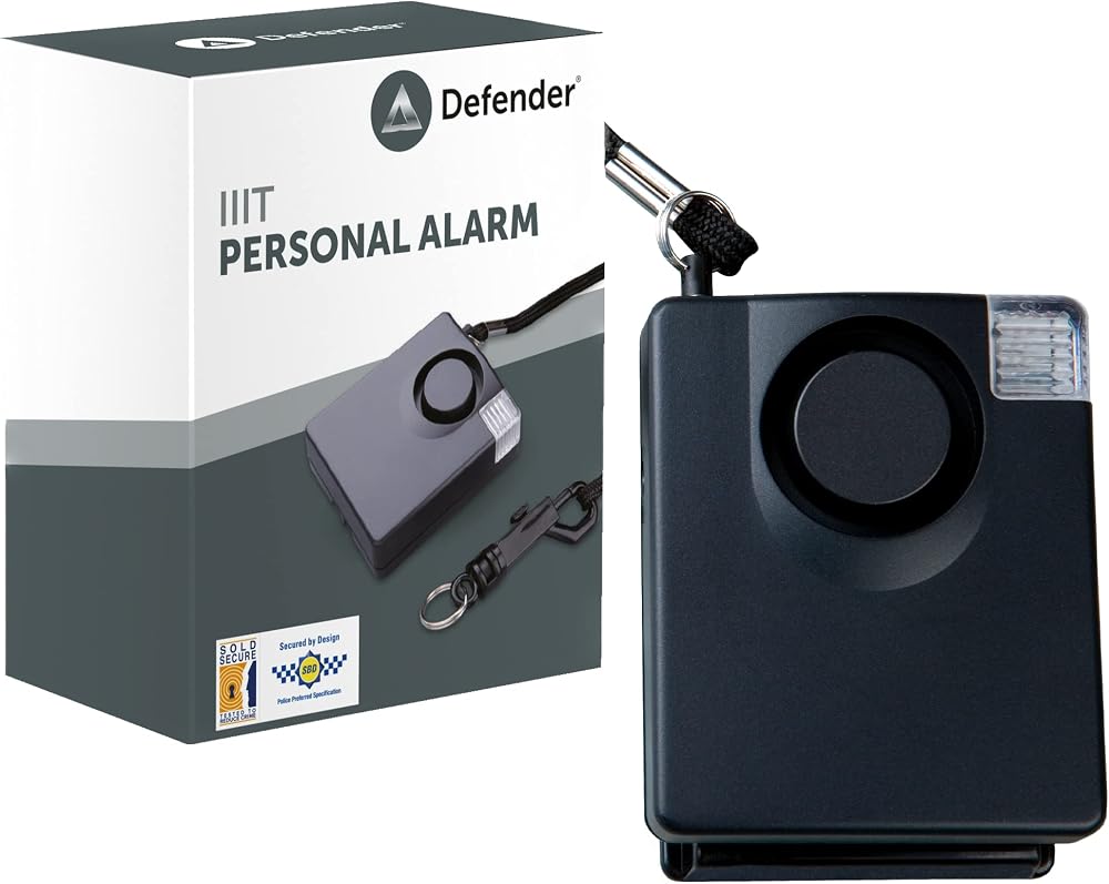Defender IIIT Ultra Loud Personal Alarm 143dB Siren Strobe - Police Accredited