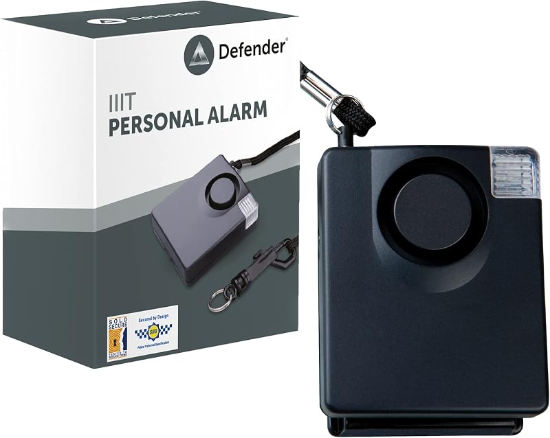 Defender IIIT Ultra Loud Personal Alarm 143dB Siren Strobe - Police Accredited