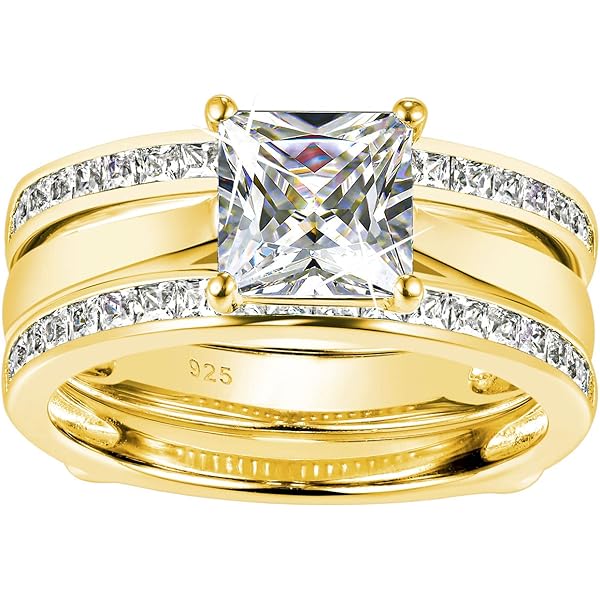 2 Carats Sterling Silver Bridal Set Cubic Zirconia Engagement