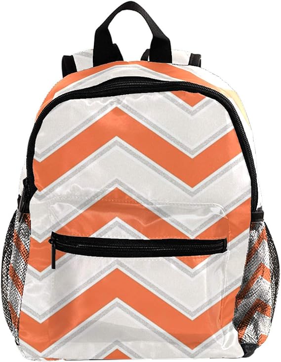 Toddler Backpack, 12" School Bag，Abstract Orange Wave Amazon.co.uk