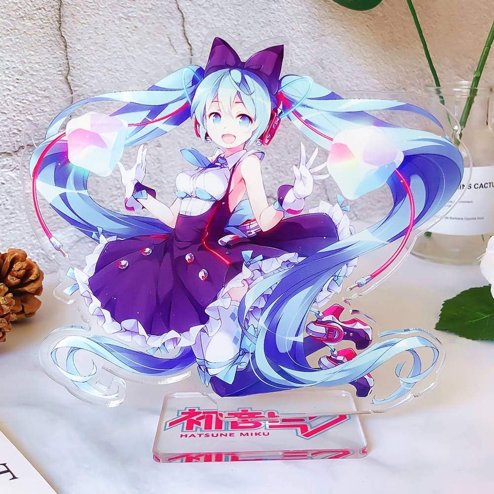 Lavendei Hatsune Miku Standing Figure, Japanese Anime Desk Stand Figure Miniature Action Figure Home & Office Collection Decoration Gift for Anime Fans( Style 05)