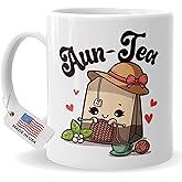 4GIFTSAKE Aun-Tea Coffee Mug - Aunt Gifts from Niece & Nephew - 11oz Ceramic Mug for Tea & Coffee Lovers - Mother’s Day, Christmas & Birthday Gifts for Women - Auntie Gift Ideas - Best Aunt Ever