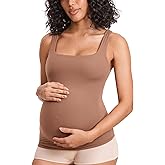 MOMANDA Inbarely Maternity Tank Top Square Neck Workout Tops with Built in Bra Pregnancy Sleeveless Yoga Maternity Clothes