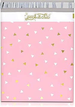 Pink Gold Triangle Confetti Poly Mailer 