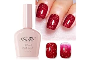 Imtiti Red Glitter Gel Nail Polish, 1Pcs Christmas Red Gel Polish Sparkle Red Soak Off UV LED Gel Polish, Long Lasting, Nail Art Starter Manicure Salon DIY at Home for Women (0.34 Fl Oz-1931)