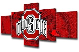 Native American Decor The Ohio State Buckeyes Football Pictures for Living Room Red Paintings 5 Piece Canvas Wall Art Canvas 
