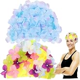 2 Pcs Swim Caps for Women - Floral Petal Design, Nylon Material, Protects Hair from Sun, Ideal for Short/Long Hair, Assorted Colors, Easy to Wear and Remove