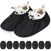 Frienda 8 Pairs Non Slip Reusable Shoe Covers Waterproof Boot Covers for Household Carpet Floor Protection Machine Washable (Medium)