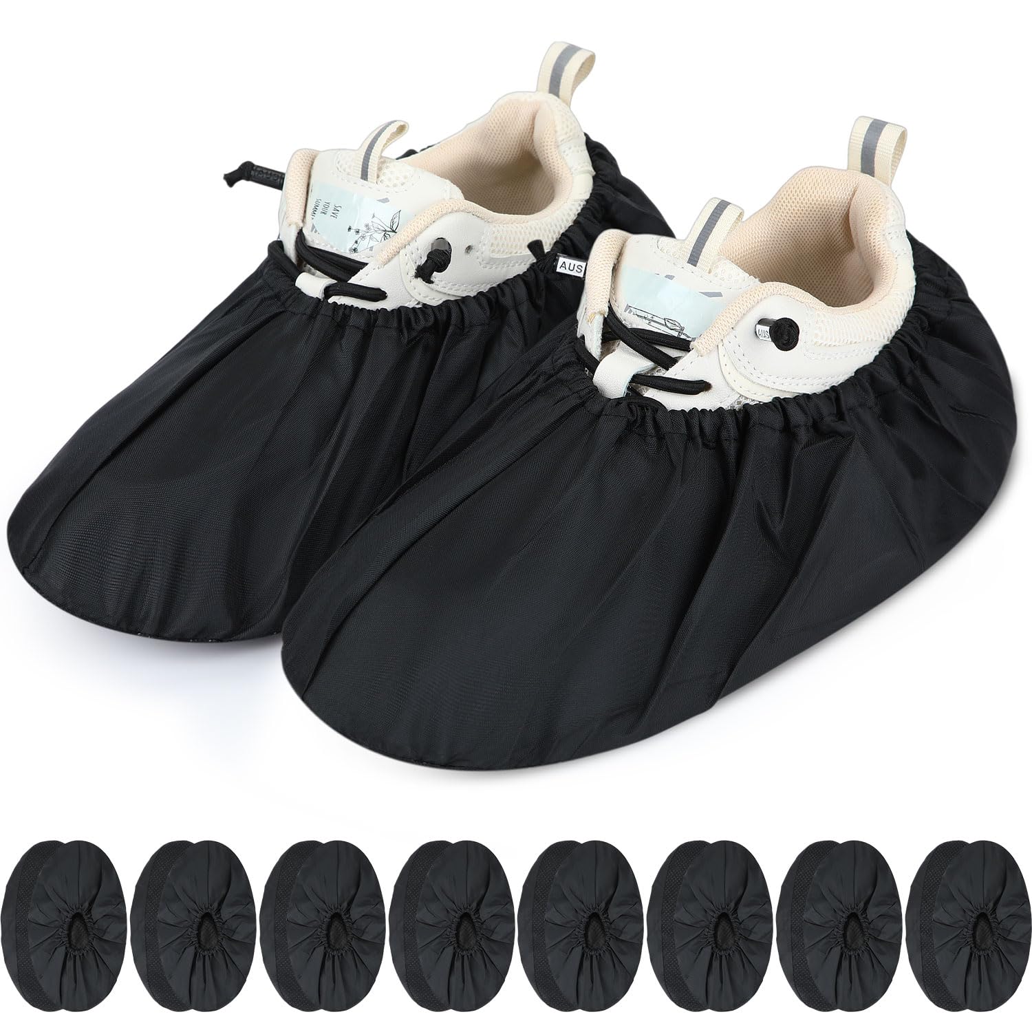 Photo 1 of Frienda 8 Pairs Non Slip Reusable Shoe Covers Waterproof Boot Covers for Household Carpet Floor Protection Machine Washable (Medium)