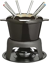 MasterClass Cast Iron Fondue Set 21x18 cm Black with Burner & 6 Forks view 1