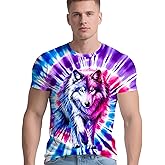 RPWZRCB Men's Retro Tie Dye T Shirts 70s 80s 90s Washable Short Sleeve Hippie Clothes Vintage Tees for Casual Wear Size:S-3XL