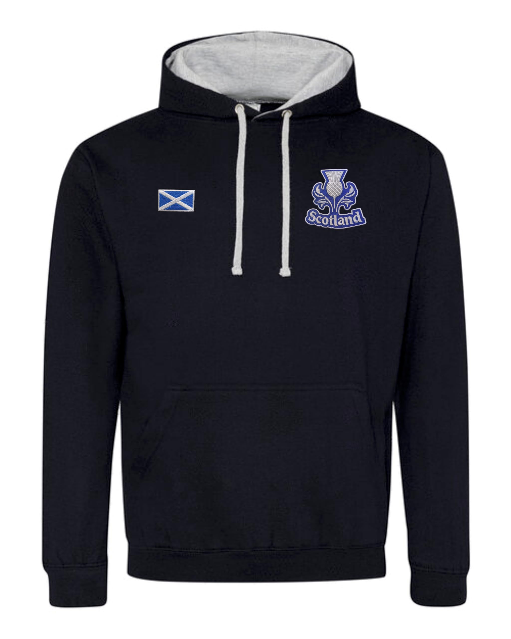 Super Lemon Scotland Rugby Team Hoodie – Unisex Pullover Sweatshirt – Supporter Gear for Rugby Fans – Comfortable and Warm Apparel for Six Nations Tournament (L) Navy