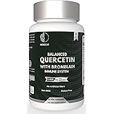 Heroot 500mg Quercetin with Bromelain Capsules: Respiratory Support Non-GMO | Gluten Free | Supports Overall Health & Well Being (60 Capsules)