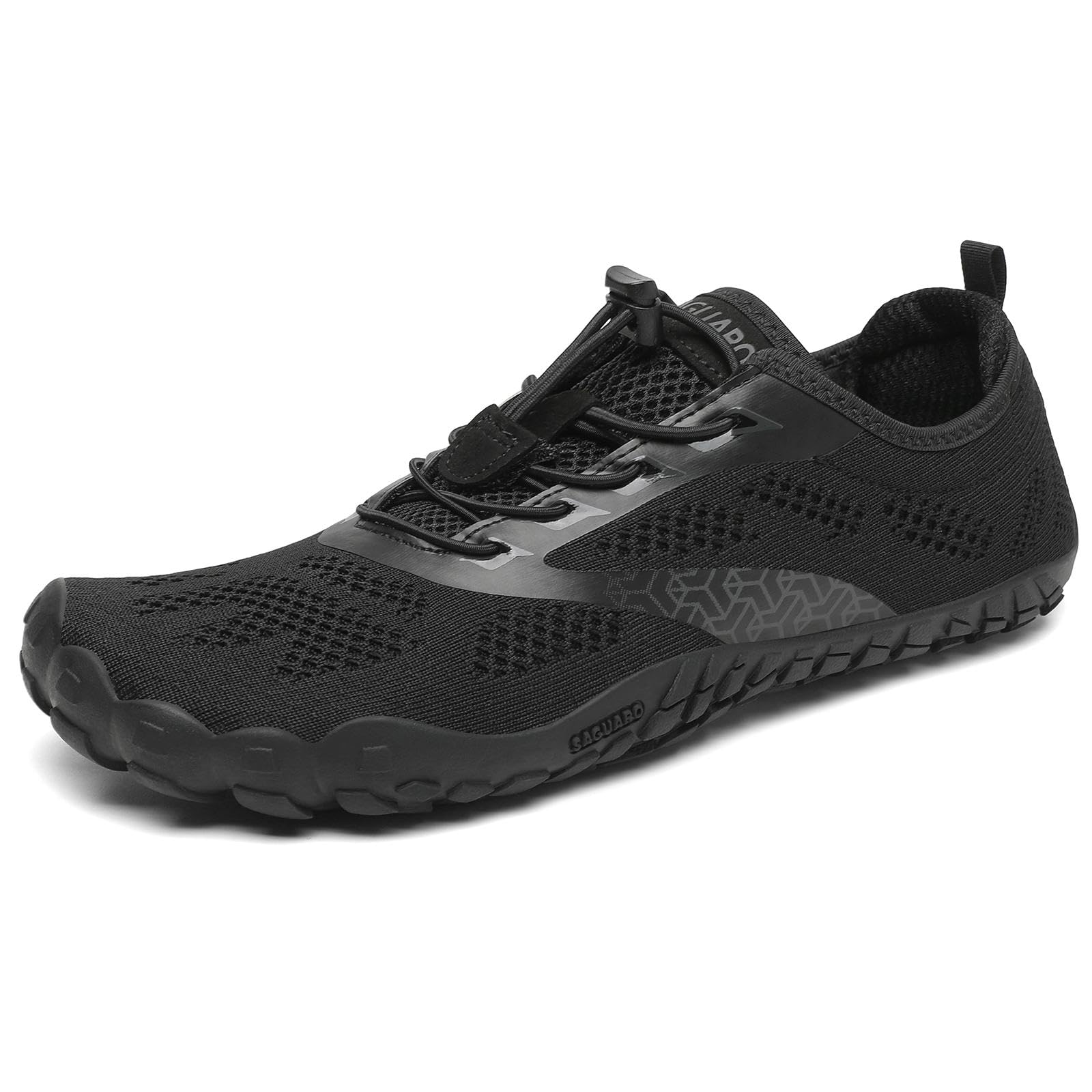 Photo 1 of SAGUARO Barefoot Shoes Men Wide Toe Box Minimalist Trail Runner Sneakers Mens Fitness Gym Shoe Smart?Size US 11 Women/9 Men Olive Black