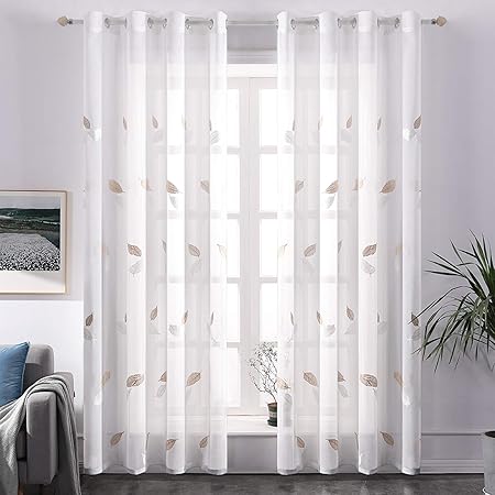 ojales raya cruzada cortina translucida