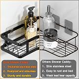 ZVZM Corner Shower Caddy Organizer Rack 3 Pack with 12 Hooks No Drilling view 6
