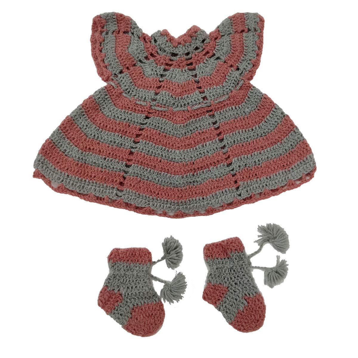 handmade woolen baby frock