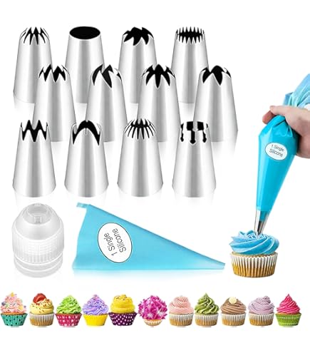 Amazon.com: Extra Large Piping Tips and Bags, 9FT 1B 2D 1M Icing