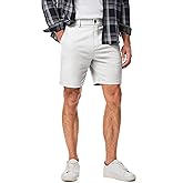 JMIERR Men's Classic-Fit 7" Chino Short Summer Stretch Waist Cotton Twill Casual Dress Shorts with Pockets