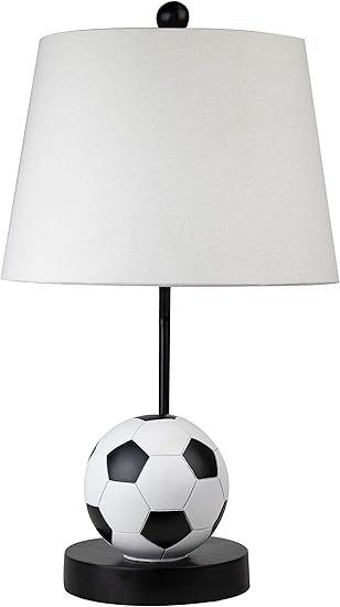 Amazon Grandview Gallery 21 5インチ サッカー スポーツテーマ マットブラック アクセントランプ サッカーボールとオフホワイトテーパードオーバルシェード 楽しいスポーツランプ 子供部屋 男の子 女の子 寝室 子供部屋 プレイルーム用 Grandview Gallery ベッド